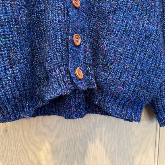 Vintage Blueprint Wool Blend Button Front Cardigan with Pockets / Large - Picture 5 of 13